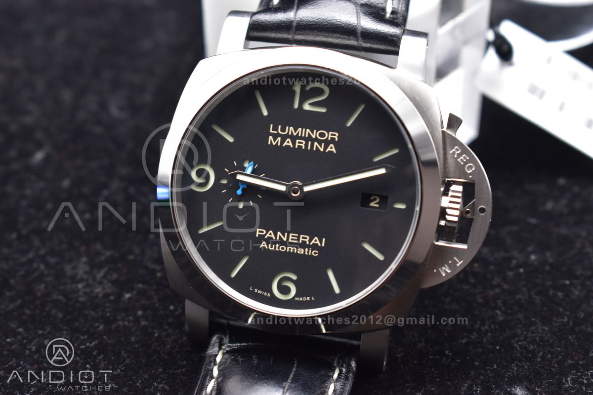 PAM1312  VSF 1:1 Best Edition Black Dial on Black Leather Strap P.9010 